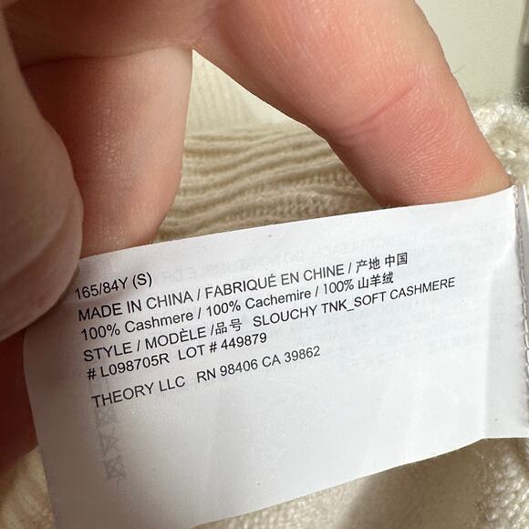 THEORY 100% Cashmere Slouchy Turtleneck Sweater Ivory Sz S $425 {3N34} - Picture 5 of 5